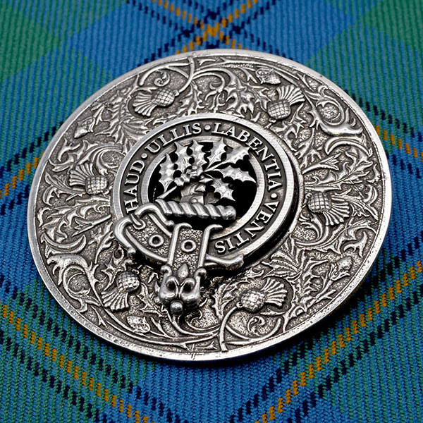 Irving of Bonshaw - Thistle Plaid Brooch